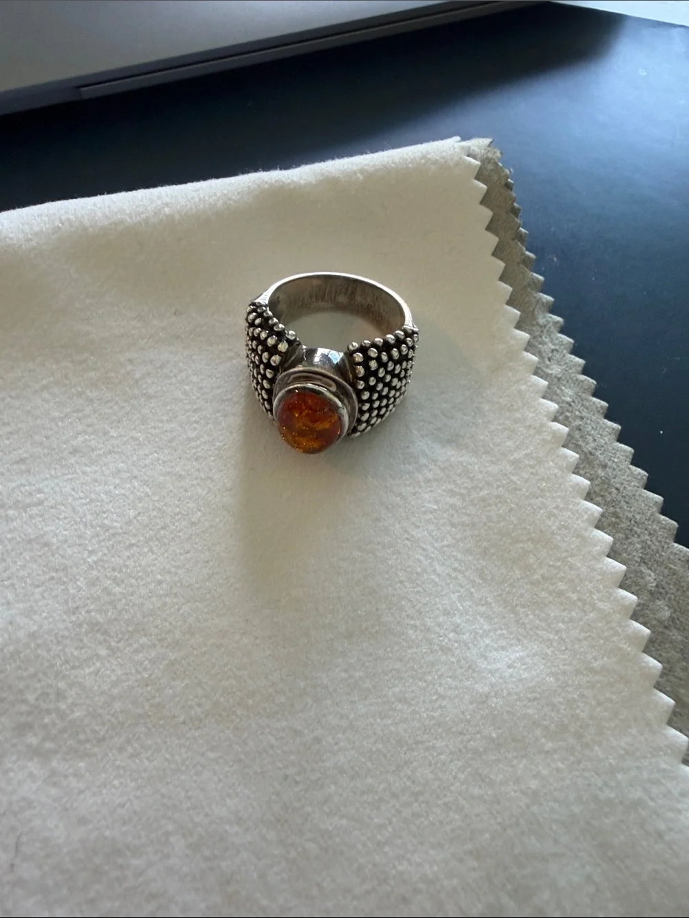 Silpada Sterling Silver Amber Statement Ring - Picture 5 of 5